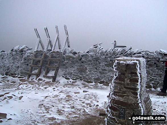 Pen-y-ghent summit in snow