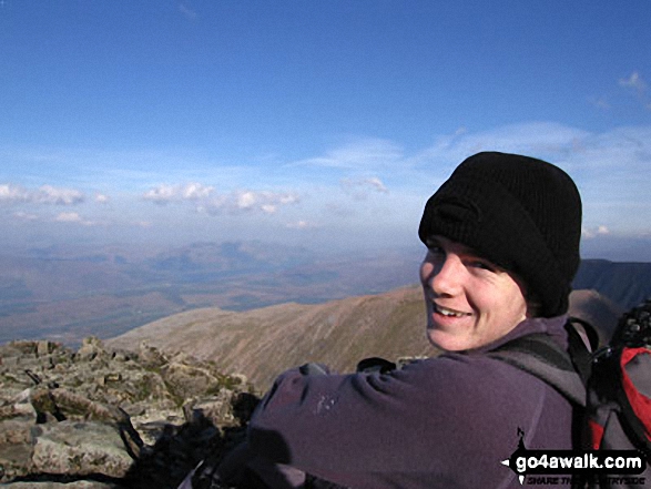 Walk h154 Ben Nevis and Carn Mor Dearg from The Nevis Range Mountain Gondola - My son Daniel on Ben Nevis