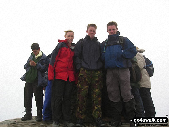 Tracey, Daniel and James Mallandaine on Snowdon in Snowdonia Gwynedd Wales