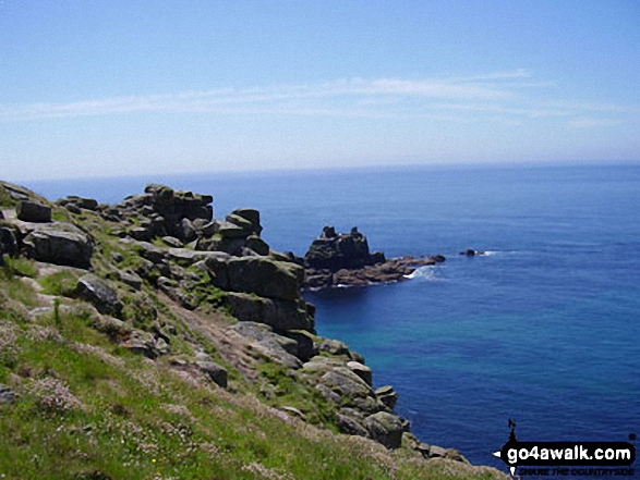 Walk co167 Trevalga Cliffs, Tintagel Head and Trebarwith Sands from Tintagel - The Armed Knight from The South West Coast Path, Land's End