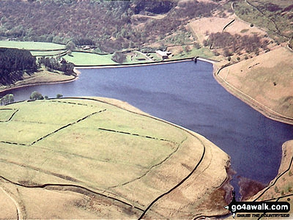 Walk d210 White Brow and Kinder Reservoir from Hayfield - Aerial view of Kinder Reservoir, Hayfield