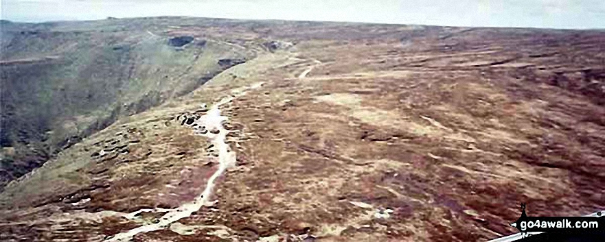 Walk d296 Jacob's Ladder and Kinder Scout from Edale - *Aerial Panorama above Grindslow Knoll (Kinder Scout) looking towards Crowden Tower (Kinder Scout)