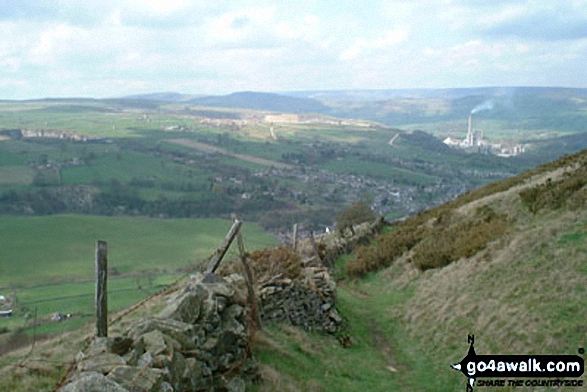 Walk d155 Great Hucklow, Tideswell Moor and Bradwell Moor from Bradwell - Bradwell from Robin Hoods Cross