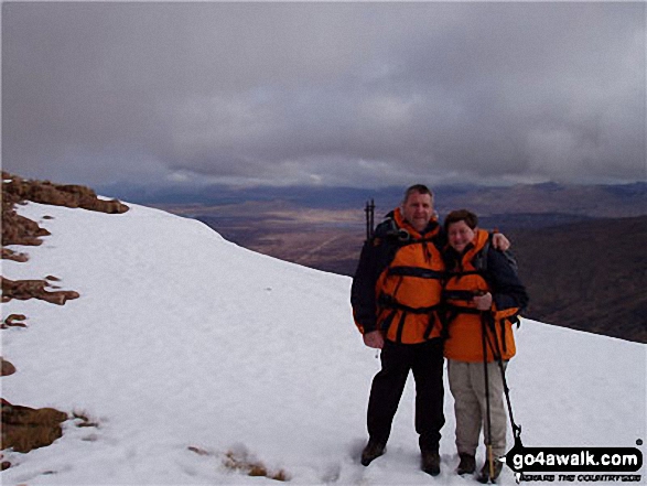 Walk h143 Buachaille Etive Mor (Stob Dearg) from Altnafeadh, The Pass of Glen Coe - Myself and my wife Sue on Buachaille Etive Mor (Stob Dearg)