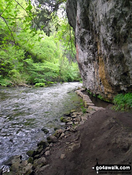 Walk d249 The Monsal Trail, Miller's Dale and Chelmorton from Wye Dale - Stepping Stones in Chee Dale, The River Wye