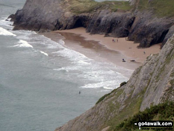 Threecliff Bay from Shire Combe, The Gower Peninsula 