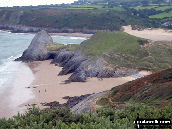 Threecliff Bay from Shire Combe, The Gower Peninsula 