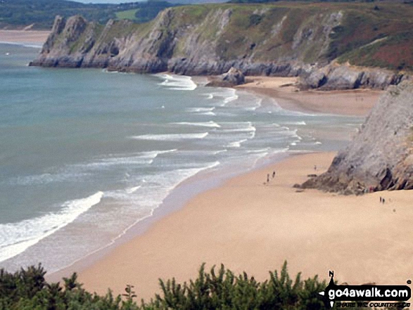 Threecliff Bay from Shire Combe, The Gower Peninsula 