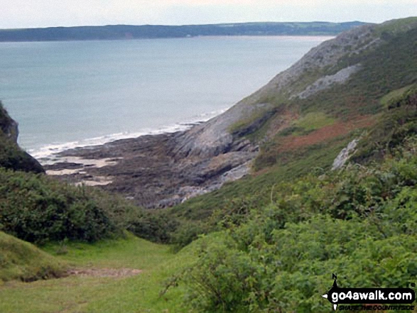 Threecliff Bay from Shire Combe, The Gower Peninsula 