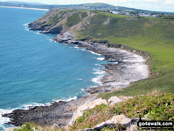 Mitchin Hole Cave, Bacon Hole and Deep Slade from Pwlldu Head 