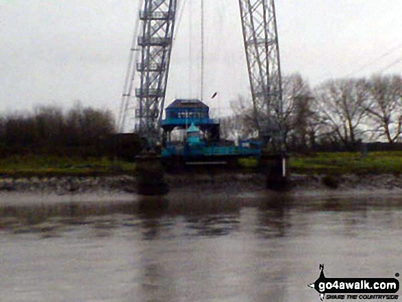 The base of The Transporter Bridge across the River Usk (Afon Wsyg) in Newport 