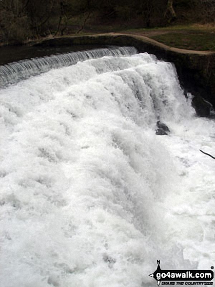 Walk d230 Monsal Dale from Ashford in the Water - The River Wye weir in Monsal Dale