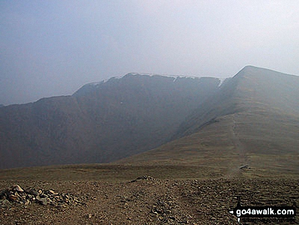 Walk c124 Helvellyn Ridge from Thirlmere - Helvellyn from White Side