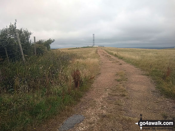 Walk iw105 Stenbury Down from Godshill - Radio Mast on the summit of Stenbury Down