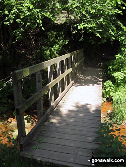 Walk d248 Baslow Edge and Birchen Edge from The Robin Hood (Baslow) - Footbridge across Heathy Lea Brook in Jumble Coppice - near The Robin Hood