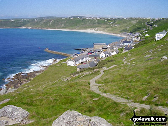 Walk co115 Sennen Cove from Land's End - Sennan Cove with Whitesand Bay beyond, Land's End