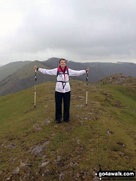 Walk s180 Dove Dale and Ilam Tops from Milldale - Me on top of Thorpe Cloud, Dove Dale