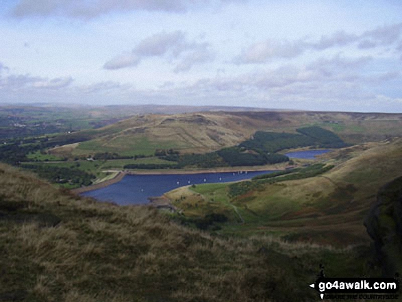 Dick Hill and Dovestones Reservoir from Hoarstone Edge 