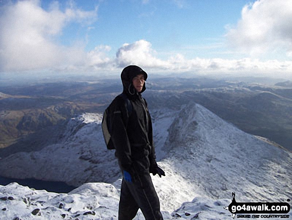 My Boyfriend, Oli Booth on Snowdon, <br>overlooking the Crib Goch ridge in Snowdonia Gwynedd Wales