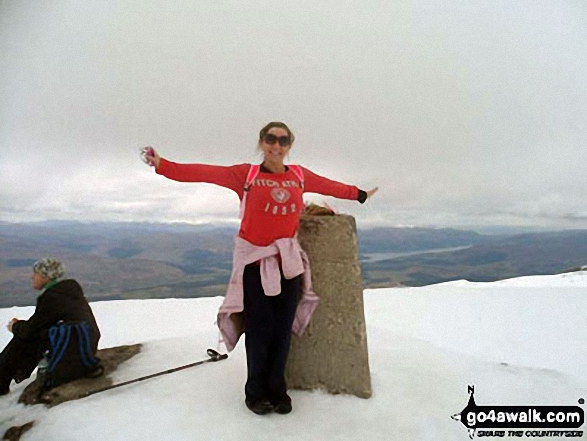 Walk h154 Ben Nevis and Carn Mor Dearg from The Nevis Range Mountain Gondola - Me at the top of Ben Nevis 2 weeks ago!