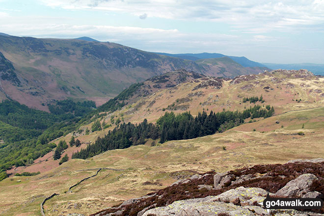 Walk c143 Brund Fell and King's How from Rosthwaite - King's How and Grange Fell (Brund Fell) from the summit of Great Crag