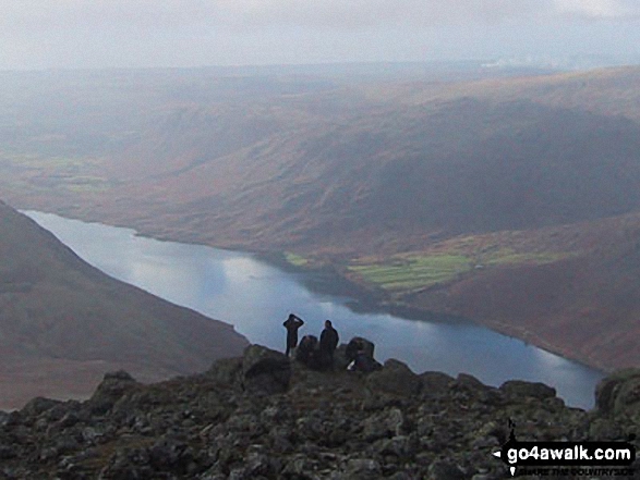 Walk c453 The Scafell Mountains from Wasdale Head, Wast Water - Wast Water from summit of Sca Fell