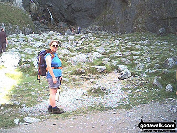 Walk ny159 Gordale Scar and Malham Cove from Malham - Heading for the climb up Gordale Scar near Malham