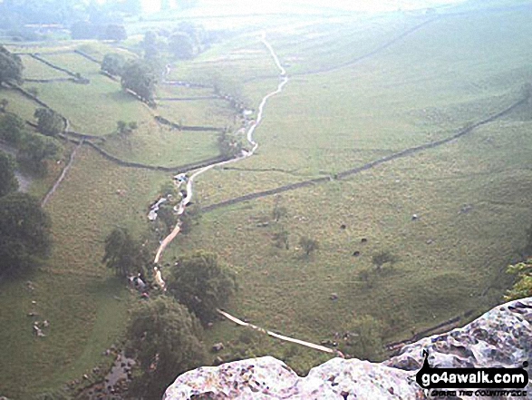 Walk ny202 Malham from Settle - Looking over the edge of Malham Cove