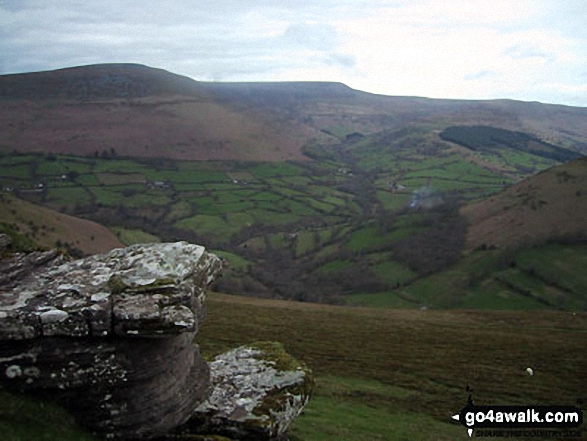 Pen Cerrig-calch and The Grwyne Fechan valley from Blaen-yr-henbant 