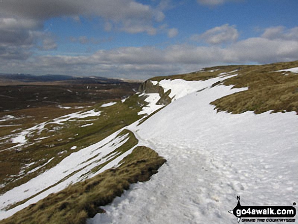 Walk ny321 The Yorkshire Three Peaks Challenge as a 2 day walk - Day 1 from Horton in Ribblesdale (New 2013 Route) - On Pen-y-ghent in the snow