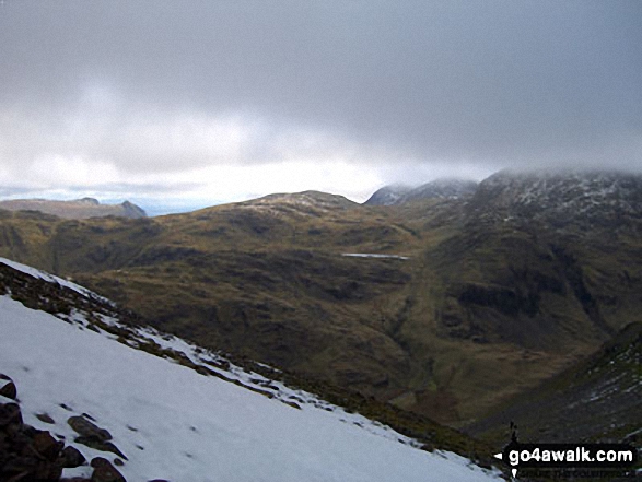 Walk c442 Great Gable and Green Gable from Honister Hause - Climbing Great Gable in the mist