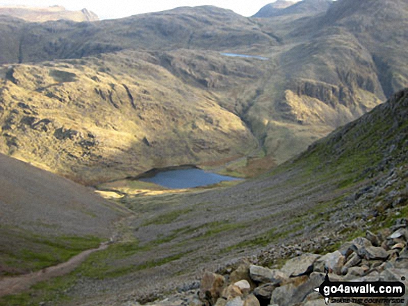 Styhead Tarn from Windy Gap bewteen Great Gable and Green Gable