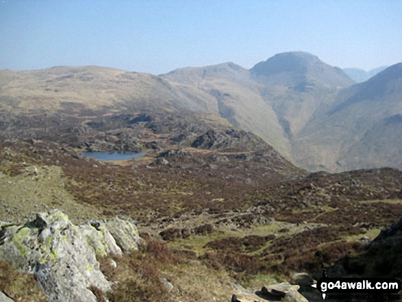 Walk c406 Hay Stacks from Gatesgarth, Buttermere - Innominate Tarn with Great Gable (top right) from Hay Stacks (Haystacks)