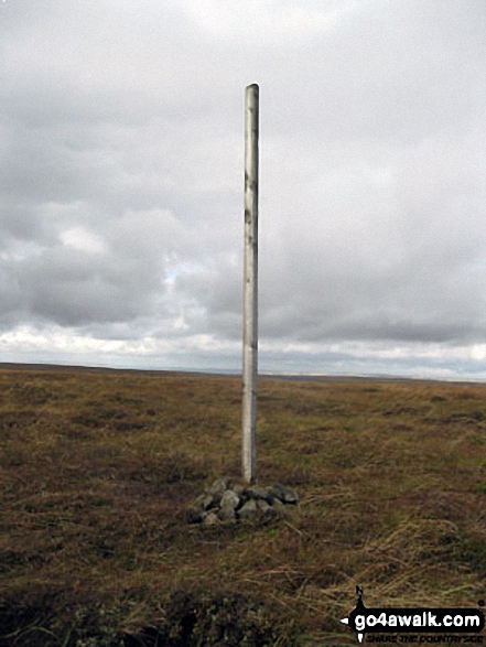 Walk d213 Black Chew Head (Laddow Rocks) and The Longdenden Trail from Hadfield - Black Chew Head (Laddow Rocks) summit cairn and pole