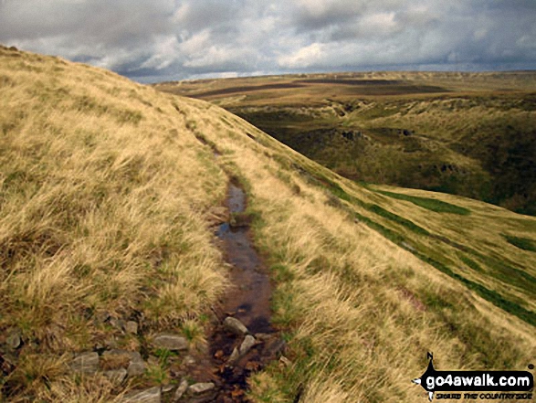 Sunshine on The Pennine Way on Black Chew Head (Laddow Rocks) looking towards Black Hill (Soldier's Lump)