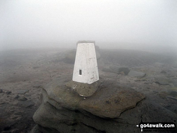 Walk d240 Kinder Downfall and Kinder Scout from Edale - Kinder Low (Kinder Scout) trig point