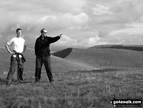 Walk po104 Pen y Fan and Cribyn from Nant Gwdi - David J Pinder and Peter Marwood on Pen y Fan