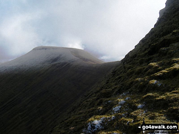 Snow on Pen y Fan seen from Corn Du