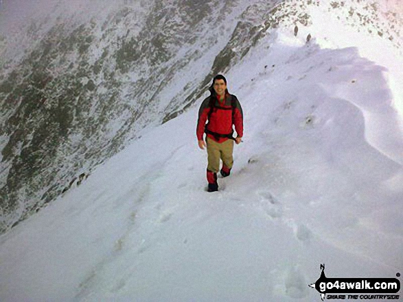 Walk gw117 Snowdon and Yr Aran via The Watkin Path from Bathania, Nantgwynant - A snowy day up Snowdon