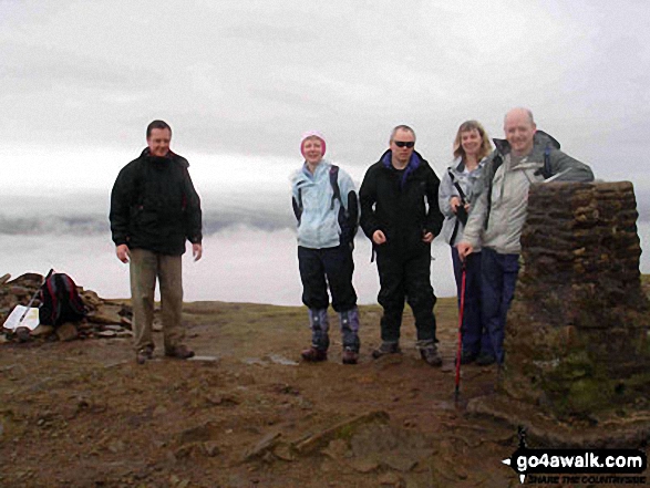 Walk ny101 The Yorkshire Three Peaks from Horton in Ribblesdale - On the summit of Pen-Y-Ghent