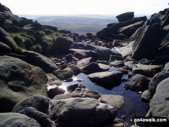 Walk d240 Kinder Downfall and Kinder Scout from Edale - Looking over Kinder Downfall