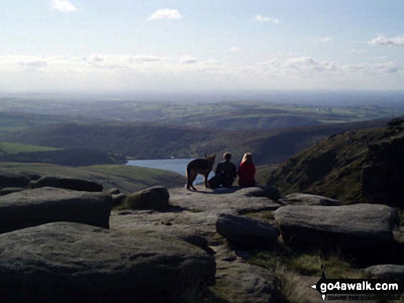 Walk d170 Kinder Downfall and Kinder Low from Bowden Bridge, Hayfield - Kinder reservoir from the top of Kinder Downfall