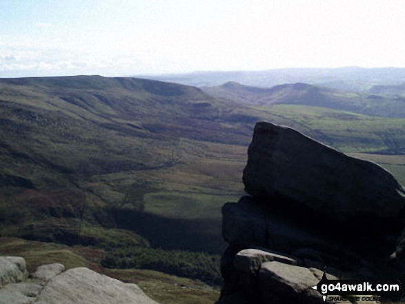 Walk d240 Kinder Downfall and Kinder Scout from Edale - Looking South West from Kinder Downfall