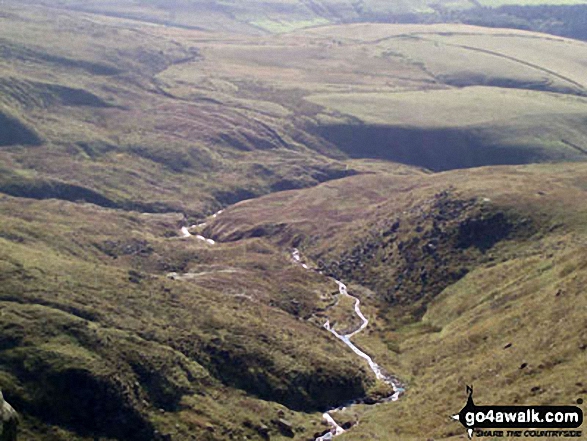 Walk d170 Kinder Downfall and Kinder Low from Bowden Bridge, Hayfield - The River Kinder from Kinder Downfall