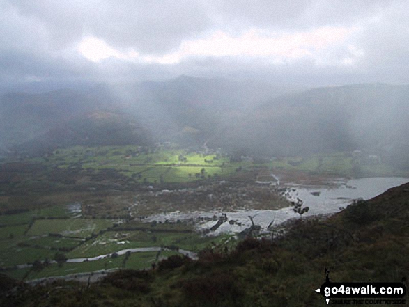 Walk c447 The Skiddaw Massif from Millbeck, nr Keswick - Southern End of Bassenthwaite Lake from Dodd (Skiddaw)