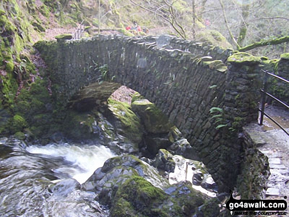 Walk c352 Gowbarrow Fell (Airy Crag) from Aira Force - The bridge over Riddings Beck below Aira Force near Glenridding and Ullswater