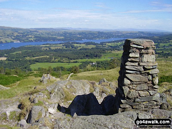 Walk c353 Holme Fell, Black Fell (Black Crag) and Tarn Hows from Tom Gill - Lake Windermere from Black Fell (Black Crag) summit