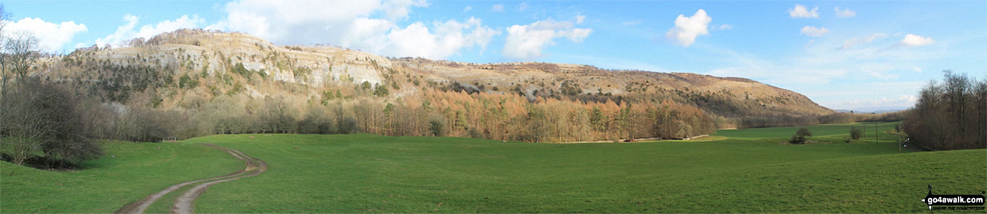 Walk c107 Lord's Seat (Whitbarrow Scar) from Witherslack Hall School - Chapel Head Scar and Whitbarrow Scar from Witherslack Hall School