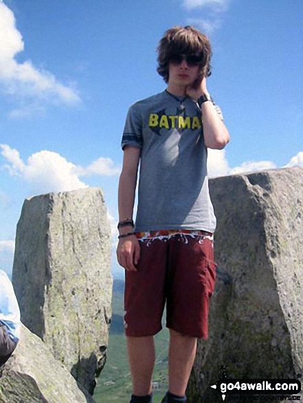 Sam with Adam and Eve at the summit of Tryfan Much better day