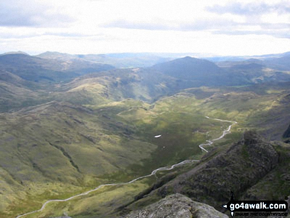 Walk c194 Scafell Pike from The Old Dungeon Ghyll, Great Langdale - Eskdale from Ill Crag (Scafell Massif)